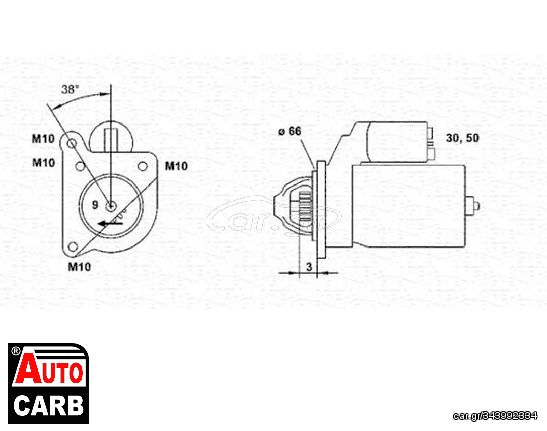 Μίζα MAGNETI MARELLI 943251454010 για RENAULT CLIO 1990-1999, RENAULT RAPID 1985-2001, RENAULT SUPER 1984-1996