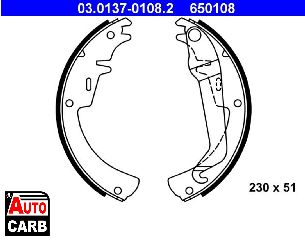 Σετ Σιαγονων Φρενων ATE 03013701082 για OPEL MANTA 1970-1988, OPEL REKORD 1972-1986, VAUXHALL ASTRA 1979-1986