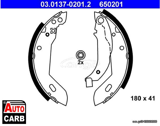 Σετ Σιαγονων Φρενων ATE 03013702012 για RENAULT 19 1988-2003, RENAULT 5 1972-1985, RENAULT 9 1981-1997