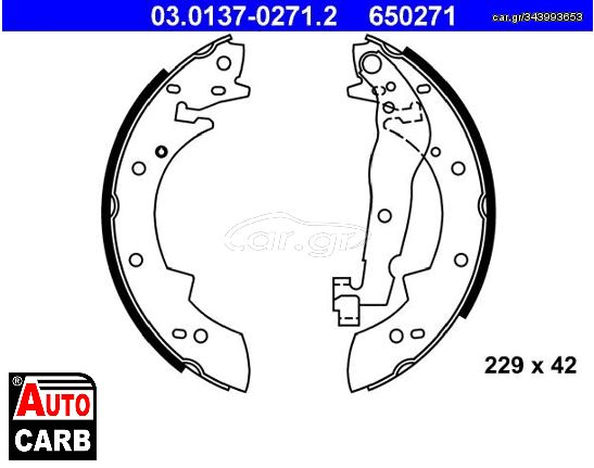 Σετ Σιαγονων Φρενων ATE 03013702712 για RENAULT 21 1986-1997, RENAULT 25 1984-1993, RENAULT 30 1975-1986