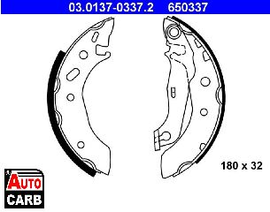 Σετ Σιαγονων Φρενων ATE 03013703372 για FORD PUMA 1997-2002, MAZDA 121 1996-2003