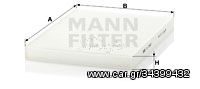 Φίλτρο, αέρας εσωτερικού χώρου MANN-FILTER CU2882 Audi TT Cabrio 1800ccTurbo180ps 1999-2006 (1H0819638,1H0819638A,1H0819638B,1H0819644,1H0819644A)