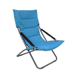 Καρέκλα πτυσσόμενη από μέταλλο/ύφασμα σε χρώμα γκρι/γαλάζιο 62x85x92