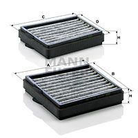Φίλτρο, αέρας εσωτερικού χώρου MANN-FILTER CUK200002 Mercedes-Benz C-Class Coupe CL203 1800cc C200 CGI Kompressor 170ps 2003-2008 (2038300318,2038300418,2038300518,2038301200,2038302118)