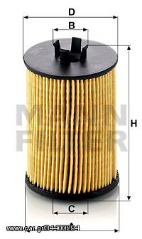 Φίλτρο λαδιού MANN-FILTER HU6121X Mercedes-Benz B-Class W245 2000cc B200 TURBO 193ps 2005-2011 (2661800009,2661840325,A2661800009,A2661840325)