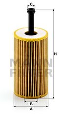 Φίλτρο λαδιού MANN-FILTER HU612X Citroen C2 1400cc 73ps 2003- (1109AN,1109R6,1109R7,9463704780,E149104)