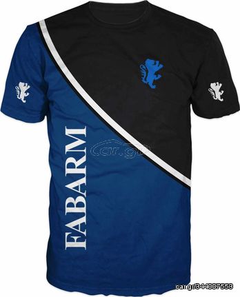 TSHIRT logo fabarm blue BLACK