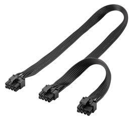 GOOBAY καλώδιο 8 pin σε 2x 6+2 pin PCIe 59714, 23cm, μαύρο