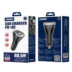 Φορτιστής Αυτοκινήτου JELLICO Car Charger F15 PD 88,5W 2xUSB-C + 1xUSB QC3.0 Black