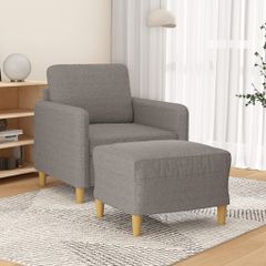 Πολυθρόνα Taupe 60 εκ. από Υφασμάτινη με Υποπόδιο 3201191