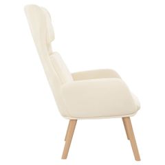 Πολυθρόνα Relax Λευκό Κρεμ Βελούδινη 341360-thumb-3