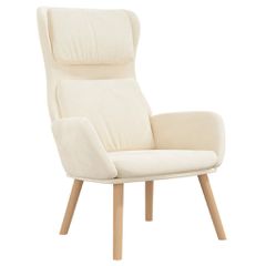 Πολυθρόνα Relax Λευκό Κρεμ Βελούδινη 341360-thumb-1