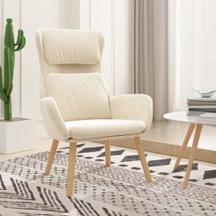Πολυθρόνα Relax Λευκό Κρεμ Βελούδινη 341360