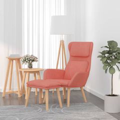 Πολυθρόνα Relax Ροζ Βελούδινη με Σκαμπό 3097824