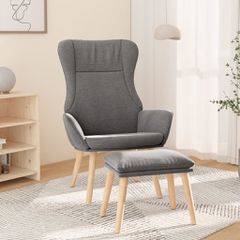 Πολυθρόνα Relax Ανοιχτό Γκρι Υφασμάτινη με Υποπόδιο 3097882