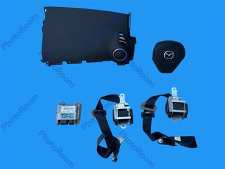 MAZDA 3 BK 2005-2008 ΜΕΤΑΧΕΙΡΙΣΜΕΝΑ ΑΝΤΑΛΛΑΚΤΙΚΑ ( set αερόσακων εμπρός δυο σημείων οδηγού , συνοδηγού , ζώνες ασφαλείας , εγκέφαλος )