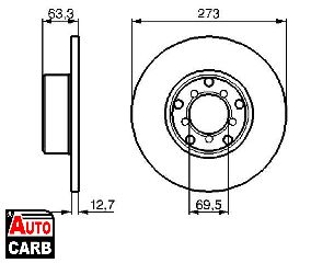 Δισκοπλακα BOSCH 0986478055 για MERCEDES-BENZ S-CLASS 1966-1972