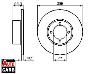 Δισκοπλακα BOSCH 0986478079 για OPEL REKORD 1972-1977