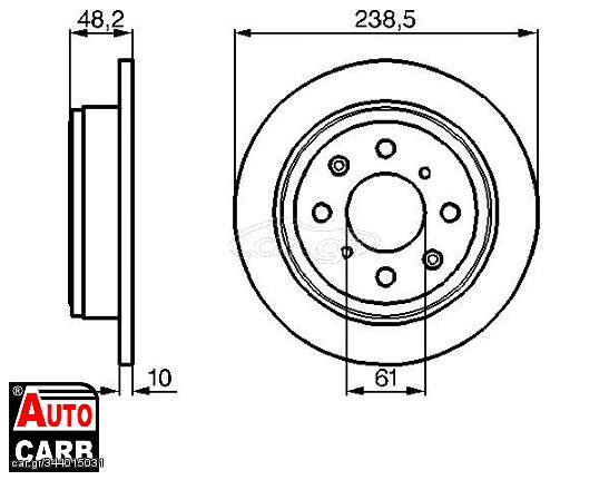 Δισκοπλακα BOSCH 0986478350 για ROVER 45 2000-2005, ROVER COUPE 1996-1999