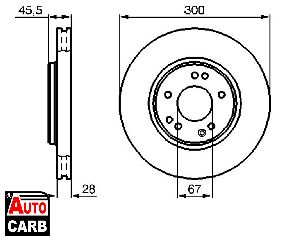 Δισκοπλακα BOSCH 0986478526 για MERCEDES-BENZ SL 1989-2004