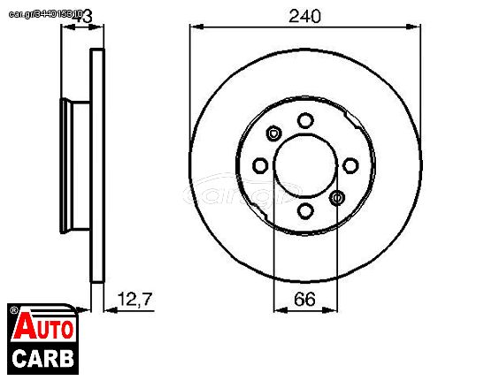 Δισκοπλακα BOSCH 0986478819 για MG MONTEGO 1984-1990, ROVER 100 1989-1998, ROVER MAESTRO 1990-1995