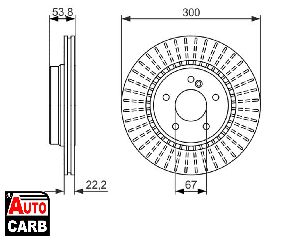 Δισκοπλακα BOSCH 0986479653 για MERCEDES-BENZ E-CLASS 1995-2003, MERCEDES-BENZ SLK 1996-2004