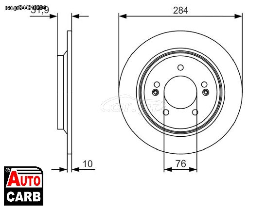 Δισκοπλακα BOSCH 0986479V09 για KIA SOUL 2014-, KIA XCEED 2019-