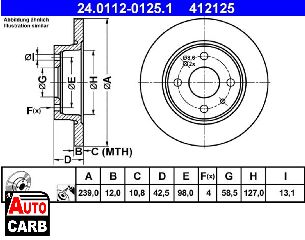 Δισκοπλακα ATE 24011201251 για LADA SAMARA 1984-2013