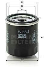 Φίλτρο λαδιού MANN-FILTER W683 Citroen C1 1000 VTI 72ps 2018-Σήμερα (0892202003,0892202005,09219068,1016467CC,1109AZ)