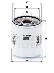 Φίλτρο λαδιού MANN-FILTER W7030 Dodge Caliber 2000cc 156ps 2006- (00K04892339AB,04884900AB,04892339AA,4884900AB,4892339AA)