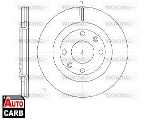 Δισκοπλακα WOKING D624010 για CITROEN XSARA 1997-2012, CITROEN ZX 1991-1999, PEUGEOT 206 1998-2012