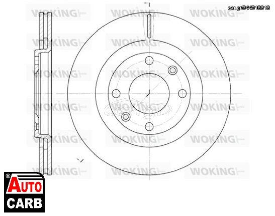 Δισκοπλακα WOKING D624010 για CITROEN XSARA 1997-2012, CITROEN ZX 1991-1999, PEUGEOT 206 1998-2012