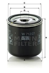 Φίλτρο λαδιού MANN-FILTER W71221 Chrysler Neon 2000cc 16Valves RTurbo150ps 2001-2006 (0075221627,02631315,04105409,04105409AB,186931)