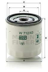 Φίλτρο λαδιού MANN-FILTER W71243 Ford Escort 1600cc RS 115ps 1982-1985 (047115561F,047198561F,1026285,1070523,1072434)