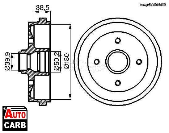 Ταμπουρο BOSCH 0986477002 για AUDI COUPE 1980-1988, SEAT AROSA 1997-2004, SEAT CORDOBA 1993-2002