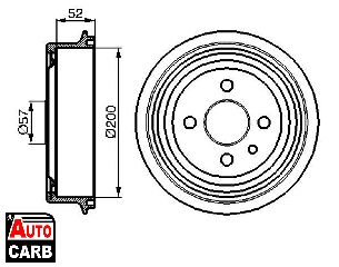 Ταμπουρο BOSCH 0986477018 για DAEWOO ARANOS 1995-1997, DAEWOO CIELO 1994-2007, DAEWOO ESPERO 1991-1999