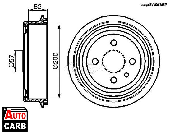 Ταμπουρο BOSCH 0986477018 για DAEWOO LANOS 1997-, DAEWOO NEXIA 1995-2008, DAEWOO NUBIRA 1997-2002