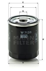 Φίλτρο λαδιού MANN-FILTER W7126 BMW 3 E21 1600cc 316 90ps 1975-1980 (1109A6,11421250534,11421258038,11421258039,11421267597)