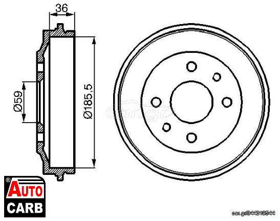 Ταμπουρο BOSCH 0986477055 για FIAT PENNY 1986-1990, FIAT REGATA 1983-1995, FIAT RITMO 1978-1989