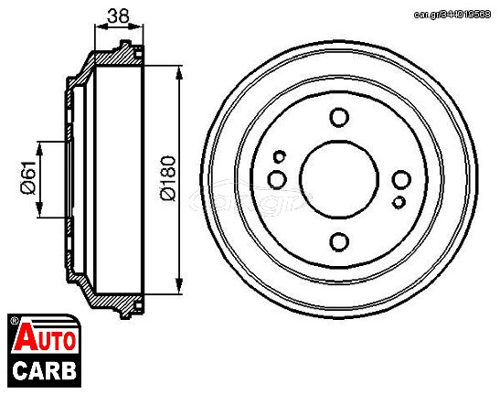 Ταμπουρο BOSCH 0986477063 για ROVER 200 1984-1989