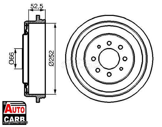 Ταμπουρο BOSCH 0986477067 για RENAULT FUEGO 1980-1992, RENAULT KANGOO 1997-, RENAULT LAGUNA 1995-2002