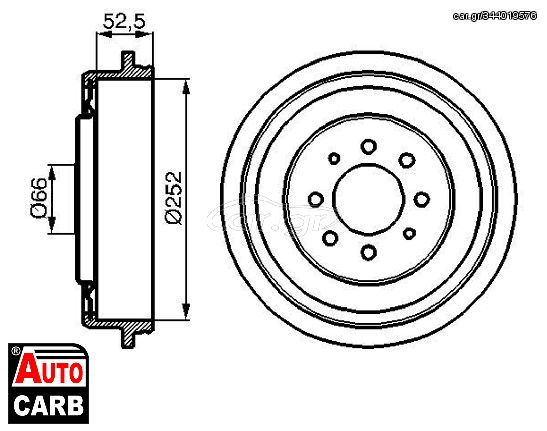 Ταμπουρο BOSCH 0986477067 για RENAULT RAPID 1985-2001, RENAULT SAFRANE 1992-1997, RENAULT SCÉNIC 1999-2010