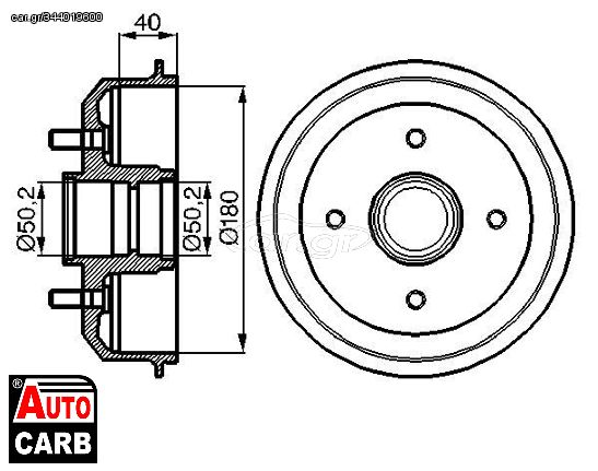 Ταμπουρο BOSCH 0986477099 για FORD ORION 1990-1996, FORD PUMA 1997-2002, FORD ASIA & OCEANIA FIGO 2010-2015