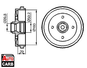 Ταμπουρο BOSCH 0986477111 για AUDI COUPE 1980-1988, SEAT CORDOBA 1993-2002, SEAT IBIZA 1993-2002