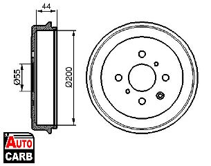 Ταμπουρο BOSCH 0986477148 για SUZUKI SPLASH 2008-, SUZUKI SWIFT 2005-, TOYOTA AYGO 2005-2014