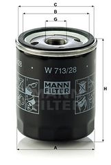 Φίλτρο λαδιού MANN-FILTER W71328 Land Rover Freelander 1800cc 16Valves 4x4 117ps 1998-2006 (5007165,5020120,8671000496,93156863,9975449)