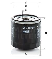 Φίλτρο λαδιού MANN-FILTER W71336 Mazda BT-50 2500cc MRZ-CD 143ps 2006-2013 (1449182,WE0114302,WLY414302,WLY414302TT)