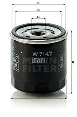 Φίλτρο λαδιού MANN-FILTER W7142 Alfa Romeo 164 3000cc 24Valves Quadrifoglio Verde Q4 233ps 1992-1997 (0003936608,0003963373,4434791,4469396,4469397)