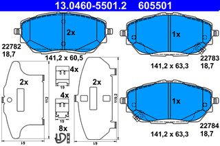 Σετ τακακιών φρένων, δίσκος φρένου  TOYOTA C-HR, COROLLA 1.2-2.0H 10.16-