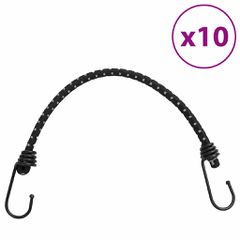 vidaXL Κορδόνια Ελαστικά Bungee με Γάντζο/Ανακλ. Ταινίες 10 τεμ 46 εκ.